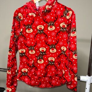 No Boundaries Red Reindeer Hoodie